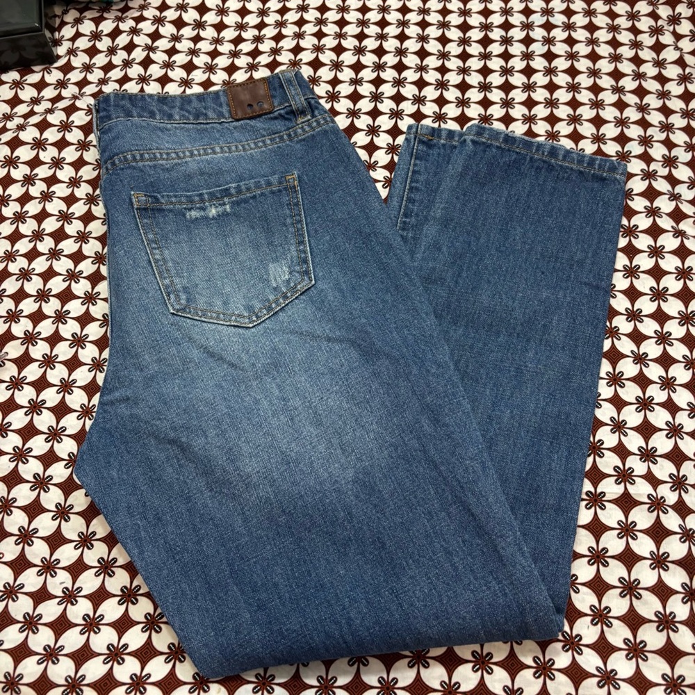 Blue Distressed patchwork High Rise Jeans - Picture 8 of 11